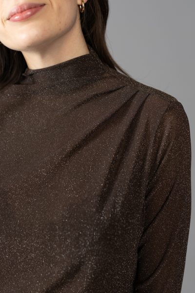 Mexx - Lurex Blouse - Brown - Image 3