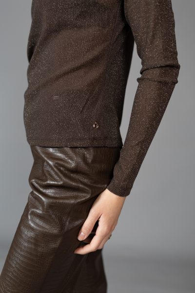 Mexx - Lurex Blouse - Brown - Image 4