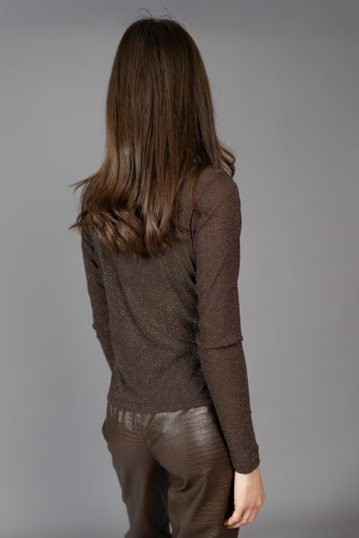 Mexx - Lurex Blouse - Brown - Image 5